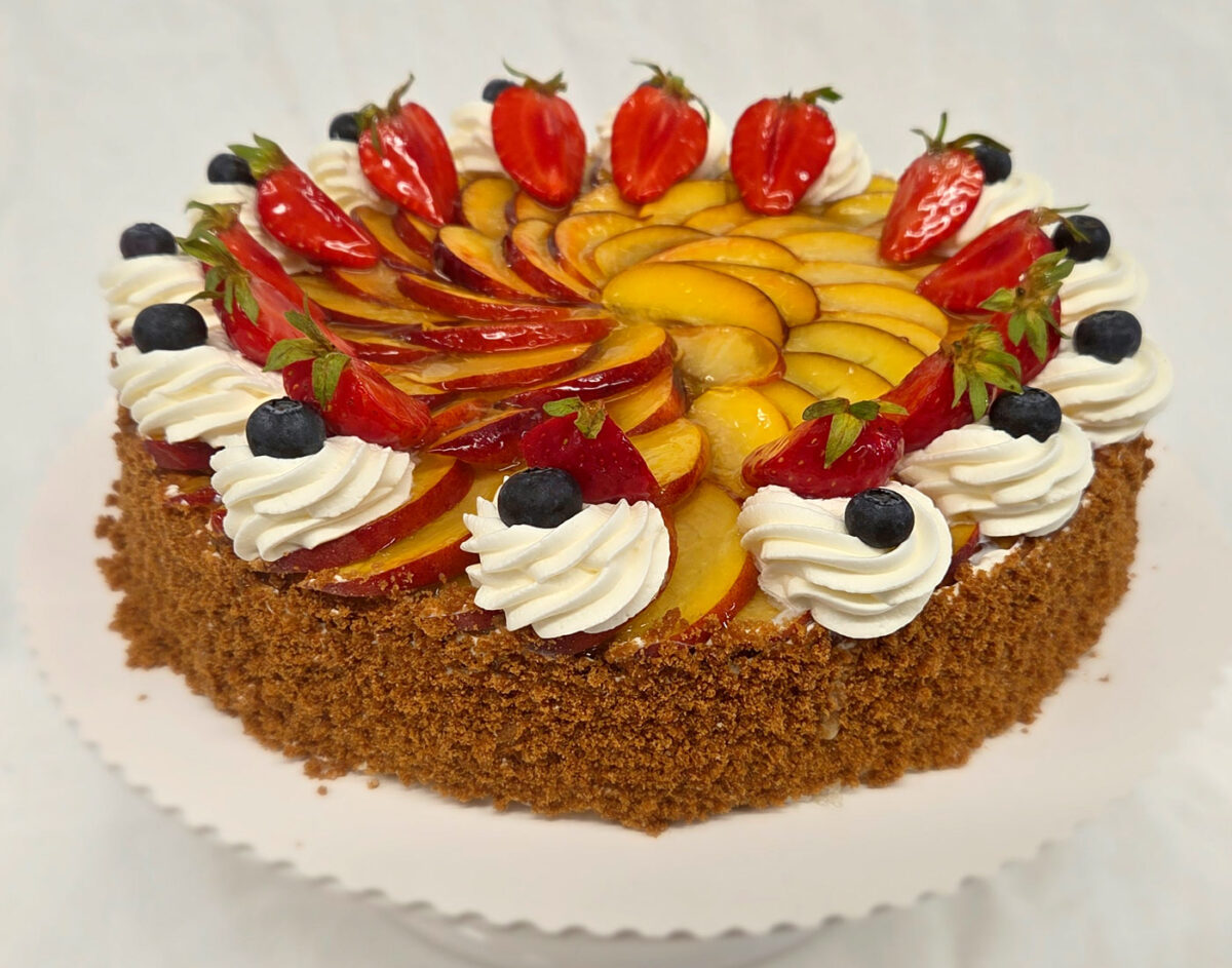 Torte des Monats American-Cheesecake-Pfirsichtorte